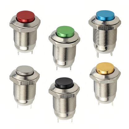 12mm Metal Button Switch Waterproof 1NO 3A High Head Momentary Suitable for doorbells Car start horns Computer Automatic Rese