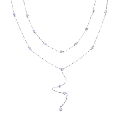 2026 New Fashion Lariat Layering Necklace for Women Double Laryered Long Chain Drop Pendant Choker Necklaces Fashion Gifts