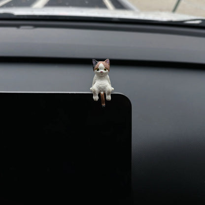 Figurine Car Cats Ornaments Center Console Decoration Sleeping Kitten Dashboard Screen Rearview Ornaments Figurine Car Orname