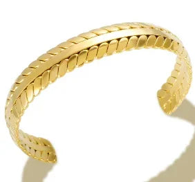 Fashion Simple Stainless Steel 3 Crystal Bracelet Bangle - B45