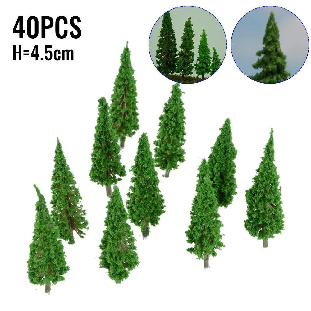 40pcs Model Trees Plastic Model Train Artificial Miniature Tree Scenery Railroad Decoration Building Landscape Accessories To