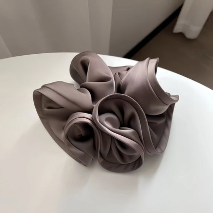 Korean Big Hair Tie Ribbon Scrunchies Satin Elastic Hair Band Bow Women Simple Temperament New Style Ponytail Hair Accessorie