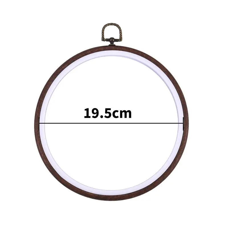 Sewing Tool Round Oval Wooden Color Embroidery Hoops Frame Set Plastic Embroidery Hoop Rings For DIY Cross Stitch Needle Craf