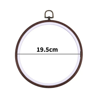 Sewing Tool Round Oval Wooden Color Embroidery Hoops Frame Set Plastic Embroidery Hoop Rings For DIY Cross Stitch Needle Craf