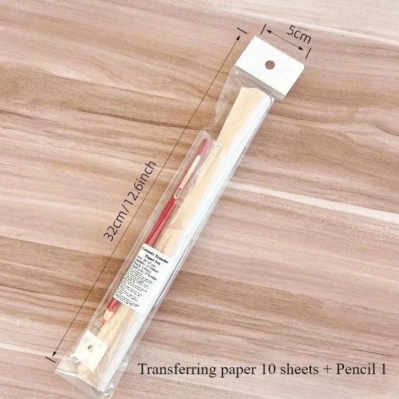 Pottery Art Transfer Paper Set Handmade DIY Ceramic Handicrafts Carving Pattern Texture Transfer Printing Auxiliary Tools Set