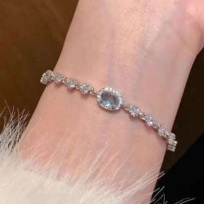 Zinc Alloy Bracelet Sparkling Zircon Flower Bracelet Handmade Bracelet Alloy For Daily Wear Fashion Accessory Party - Zircon 