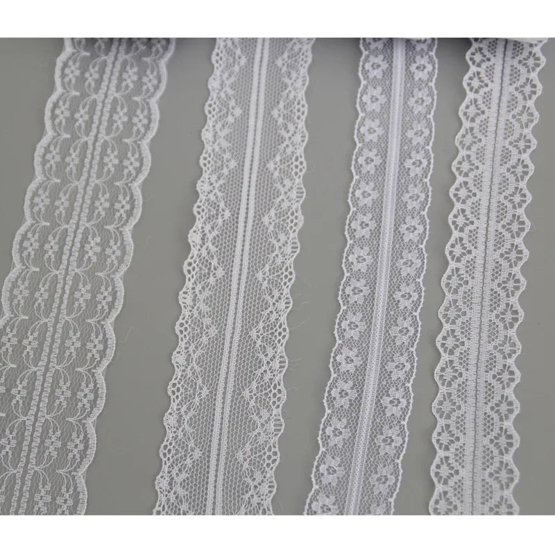 Lace Ribbon, White Lace Tape for Crafts, Floral Lace Ribbon for Party Decoration, DIY Sewing Projects, Elegant Home Decor