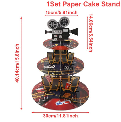 Movie Night Table Runner Red Movie Theme with Gold Star Design Movie Night Red Carpet Decoration for Movie Night Party Decor 