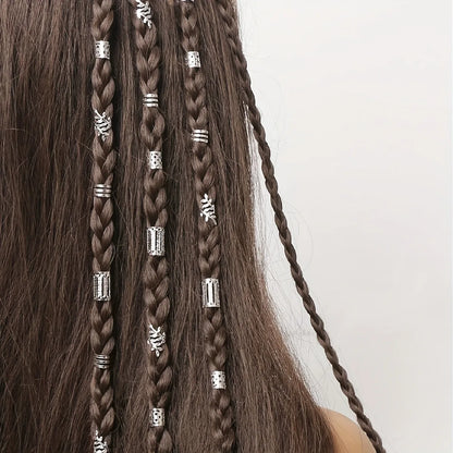 40/80PCS Elegant Hollow Out Hair Rings For Women Girls DIY Hair Accessories Loc Hair Jewelry for Braids