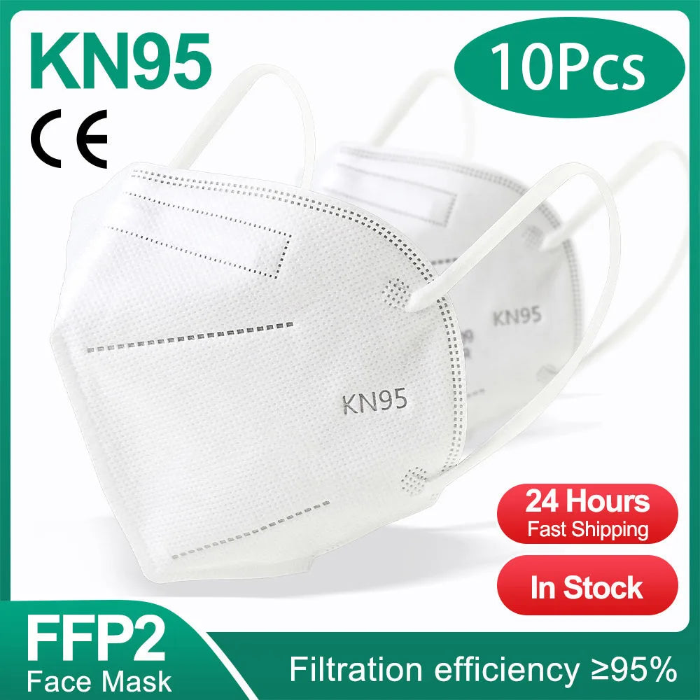 10-200Pcs FFP2 Masks kn95 Mascarillas KN95 Face Mask Filter 5Layers mascarillas quirurgicas homologadas Reusable Black FFP2 M