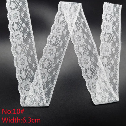 10 Yards 38 Kinds of White Lace Ribbon African Lace Fabric DIY Webbing Decoration Gifts Packing Sewing Clothes Material Craft