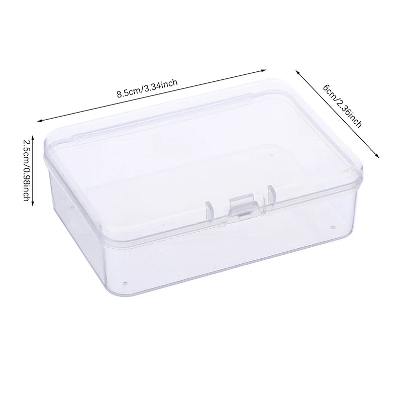 New Transparent Plastic Storage Box Photocards Small Card Storage Box Desk Organizer Box Classification Box Stationery - F