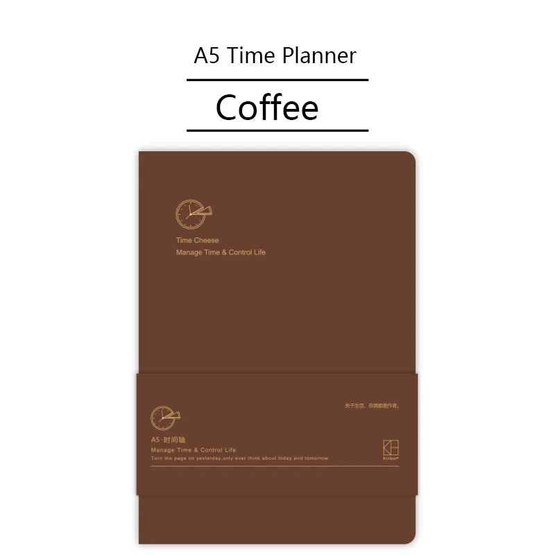 Kinbor Notebook Journal A5 Self-filling Budget Planner PU Material Agenda Planning Notebook 공책 Writing Office School Statione