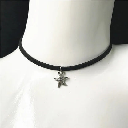 90's Inspired Gothic Lolita Punk Choker Necklace Black Velvet Suede Steampunk Torques Jewelry Statement Colar Christmas Gift 