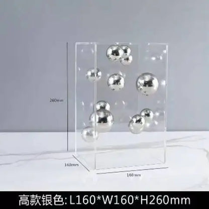 Creative Square Acrylic Cover Sphere Decoration Living Room Porch Cabinet Crafts Ornament Modern Clear Acrylic Square Home De