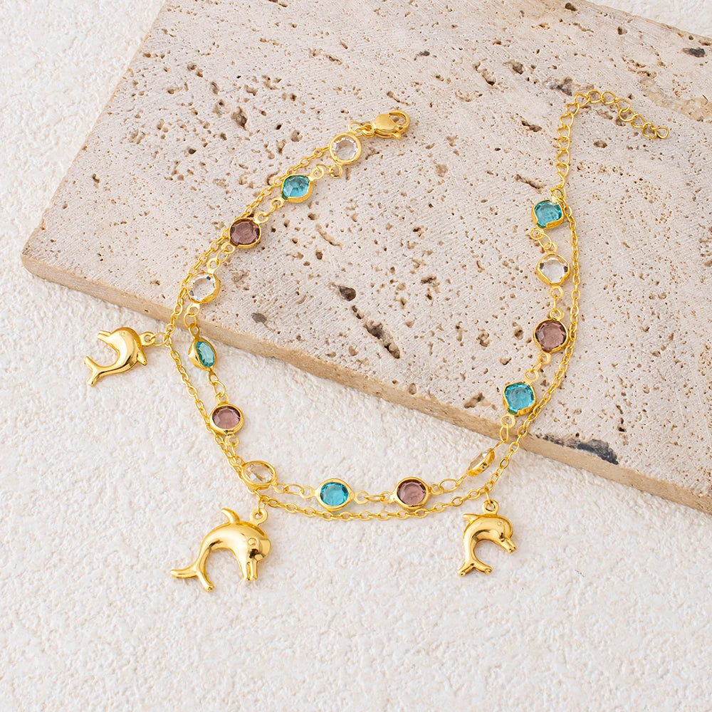 Female Heart Anklets Bracelet Sandals Foot Jewelry Leg New Anklets on Foot Bracelets for Women Leg Chain Jewelry Accessories