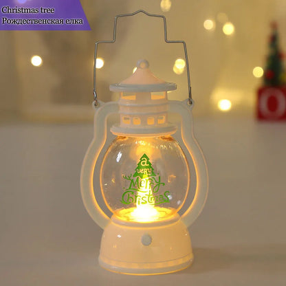 Portable LED Christmas Santa Claus Snowman Lanterns Indoor Decor Lights Battery Powered for Home Xmas New Year Navidad Orname