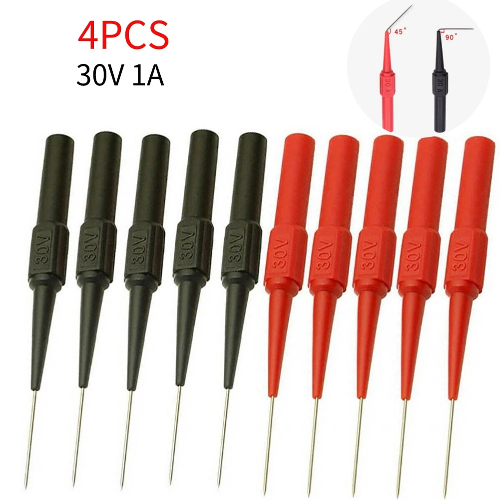 2/4/6pcs Insulation Piercing Needle Pin Non Destructive Multimeter Test Probe 10A 600V for 2/4mm Test Lead Multimeter Test Pr