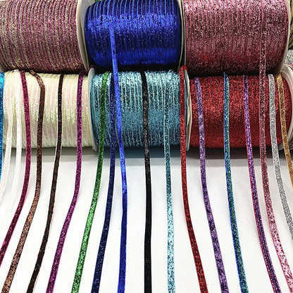 New 6mm Glitter Velvet Ribbon No Elastic Single Face Ribbon Headband Clips Bow Decoration
