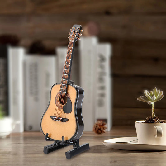 Guitar Model Decor Mini Guitar Display Miniature Wooden Guitar Model Display Mini Ornaments Craft Home Decor Mini Guitar Mode