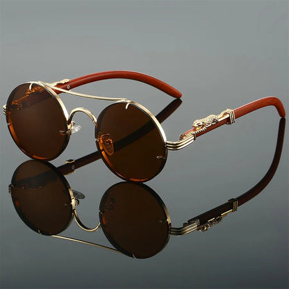 Vintage Round Sunglasses Men Fashion Double Bridge Multicolor Shades Women Retro Trendy Brand Luxury Design Sun Glasses