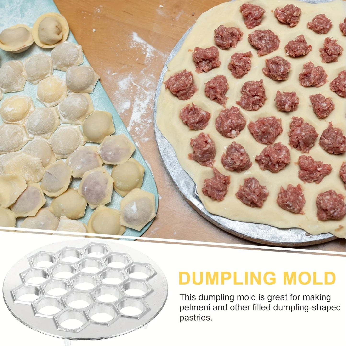 Aluminum Dumpling Maker Tool | 37-Hole Ravioli Press for Homemade Pasta & Meat Fillings | Multi-Use Pastry Mold Kitchen Gadge
