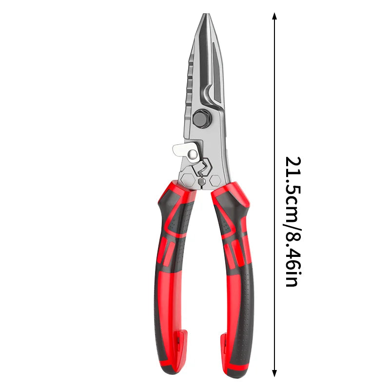Multi-Functional Electrician Scissors, Crimping Wire Cutting Tool with Wrench Function for Metal Sheet and Cable Cutting - 1 
