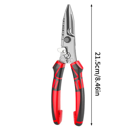 Multi-Functional Electrician Scissors, Crimping Wire Cutting Tool with Wrench Function for Metal Sheet and Cable Cutting - 1 