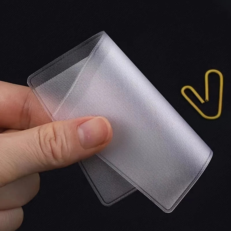 12PCS PVC Waterproof Transparent Card Holder Plastic Card id Holders Case To Protect Credit Cards Card Protector Cardholder B