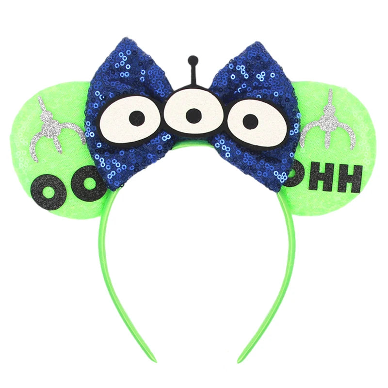 New Christmas Halloween Mouse Ears Headband Cartoon Sequin Bows Headband Birthday Party Princess Cosplay Costume For Women Ad