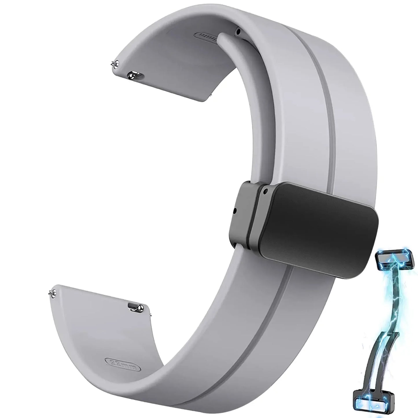 20mm 22mm Strap For Samsung Galaxy watch 6/4/5 pro/classic/gear s3/active 2 Sport Silicone Magnetic Buckle Huawei GT 2 2e 3 b