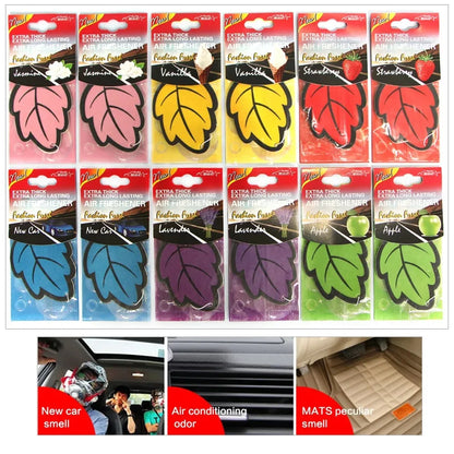 3-60pcs Car Air Freshener Natural Scented Tea Paper Auto Hanging Vanilla Perfume Fragrance Leaf Shape Car Accessories Interio