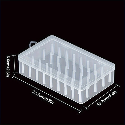 42 Roll Sewing Thread Storage Box, Transparent PP Plastic embroidery Sewing Set Storage Box, Portable Large Capacity