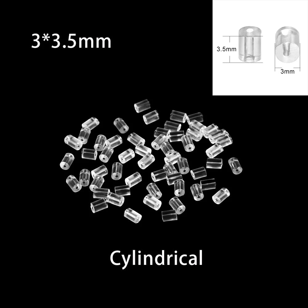200-2000pcs Soft Silicone Rubber Earring Back Stoppers for Stud Earrings DIY Earring Findings Accessories Bullet Tube Ear Plu