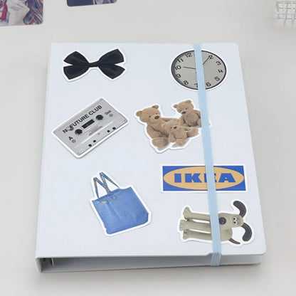 A5 White Blue DIY Binder Photocards Collect Book Diary Agenda Planner DIY Cover Album Stationery
