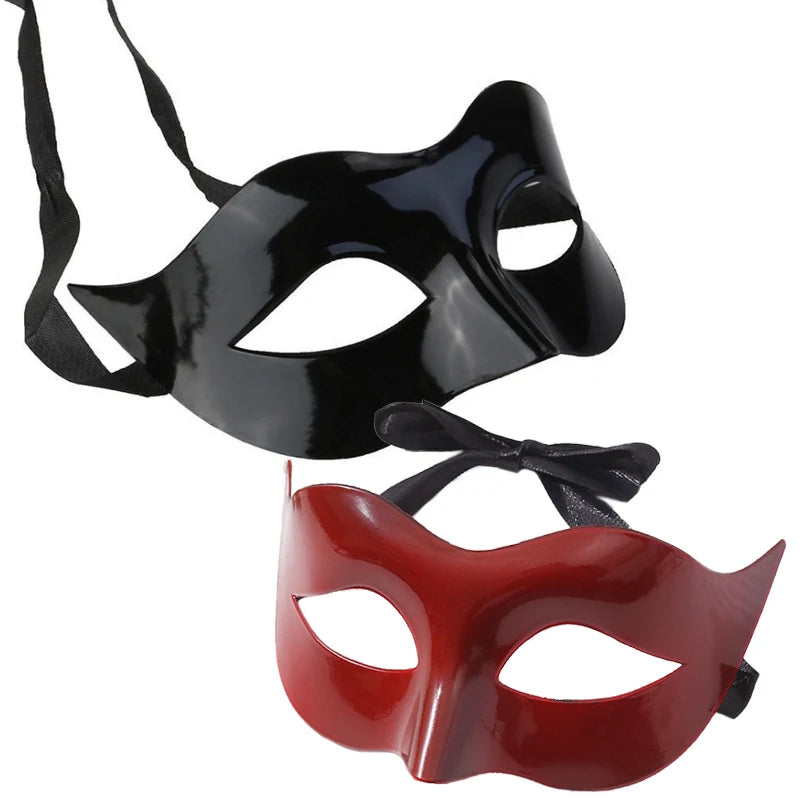 Women Man Sexy Gentleman Masquerade Mask Prom Mask Halloween Party Props Black White Retro Mask Plastic Half Face Cosplay Mas