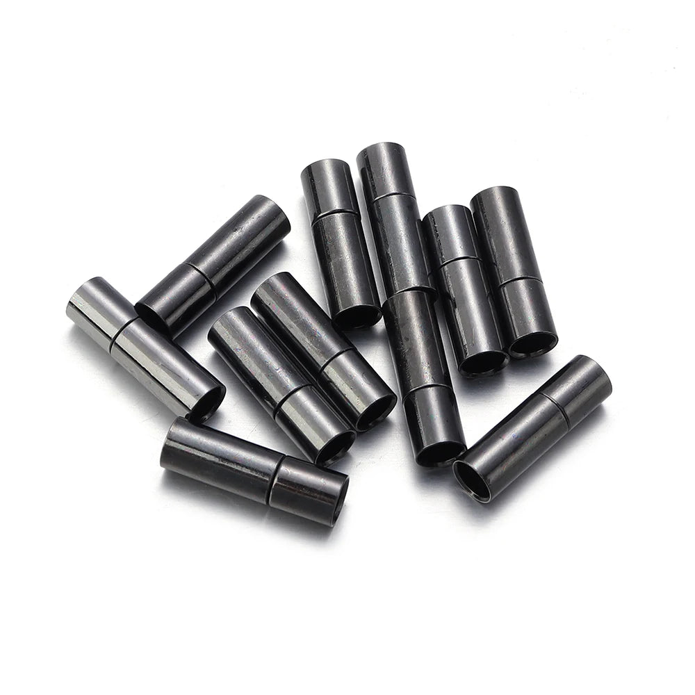 10pcs Leather Cord Ends Caps for Jewelry Making 2 3 4 5 6 7 8mm End Clasps Fasteners DIY Bracelet Necklace Finding - Gun Blac