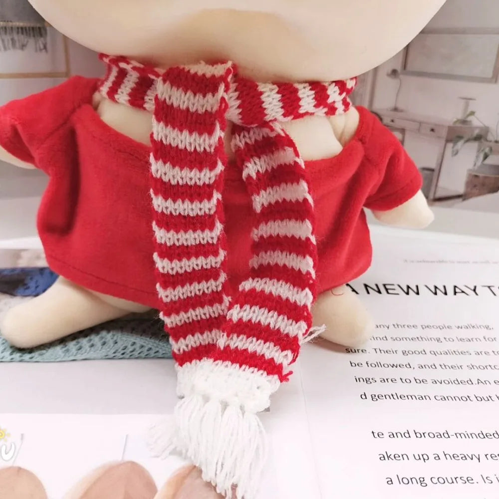 DIY Doll Clothes Casual Wear Scarf 20cm Cotton Doll Knitted Scarf Doll Multi-colors Little Bear Scarves Dolls Accessories - R