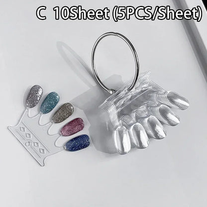 Nail Swatches Color Card Display Chart Gel Polish Template Nail Art Tips Sample Stand Nail Polish Practice Acrylic Palette - 