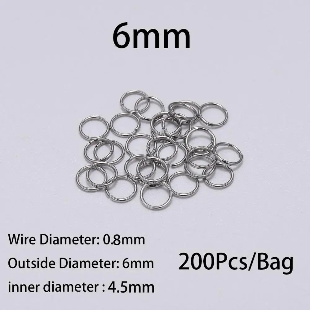 200Pcs Stainless Steel Open Jump Rings for Jewelry Making Supplies DIY Double Loops Split Rings Connectors For Jewelry Findin