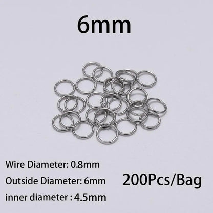 200Pcs Stainless Steel Open Jump Rings for Jewelry Making Supplies DIY Double Loops Split Rings Connectors For Jewelry Findin