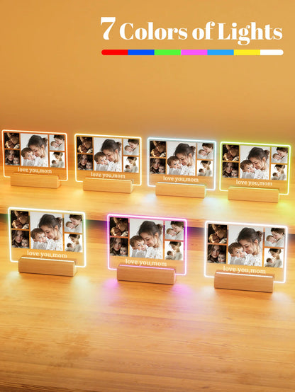 Custom photo asymmetric 3D light decoration bedroom nightlights, holiday decorations, gifts for friends and family - Seven Co