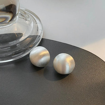 LATS Vintage Exaggerated Personality Semicircle Matte Stud Earrings for Women Temperament Jewelry Party Fashion Accessories G