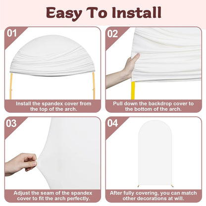 Wedding Arch Cover Arch Backdrop Cover Spandex Fitted Arch Cover for Wedding Birthday Festival Party （Without Shelf）