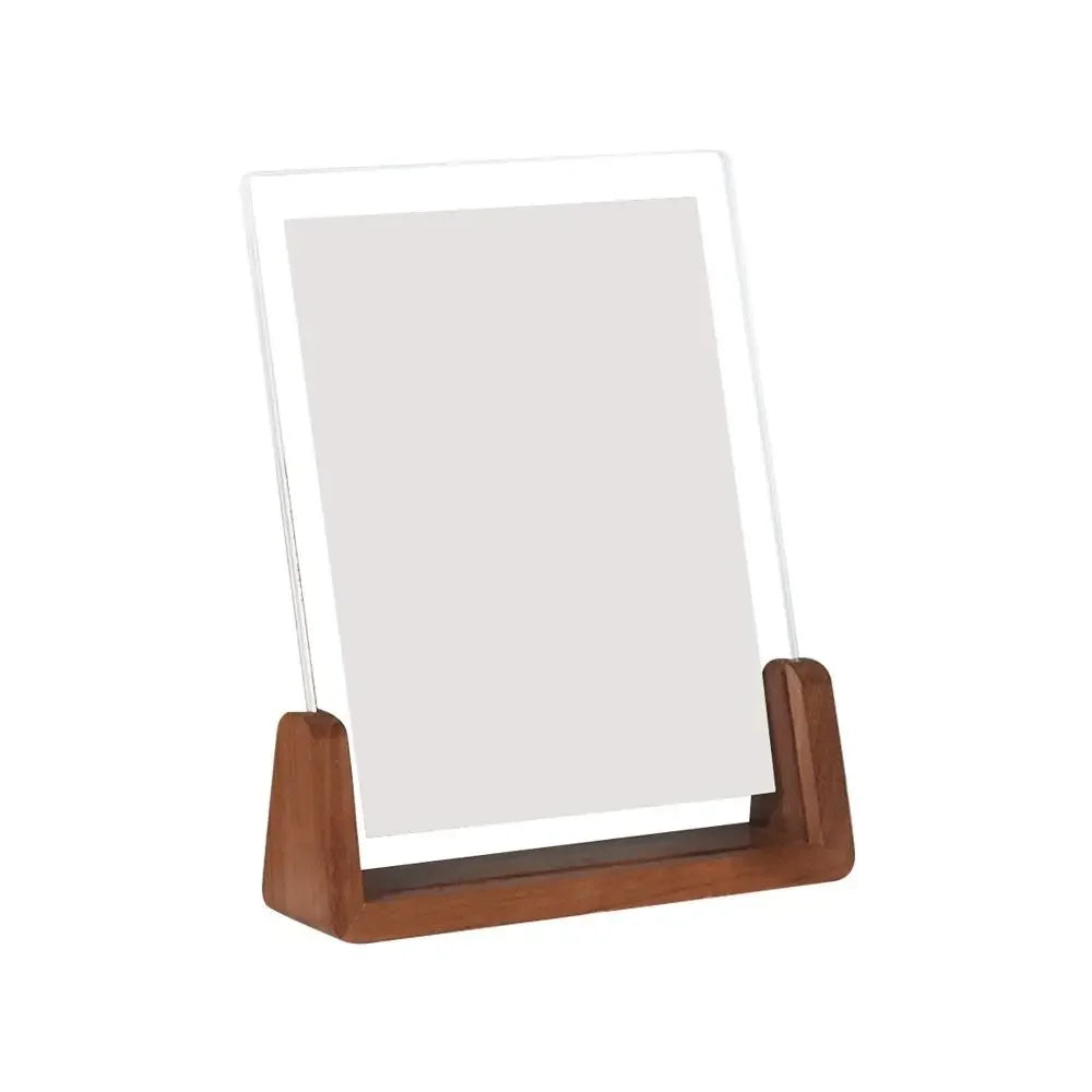 Walnut/Beech Creative Photo Frame Acrylic U Shape Transparent Frame Desktop Wood Wedding Pictures Frame Office Decor - 10.2x1