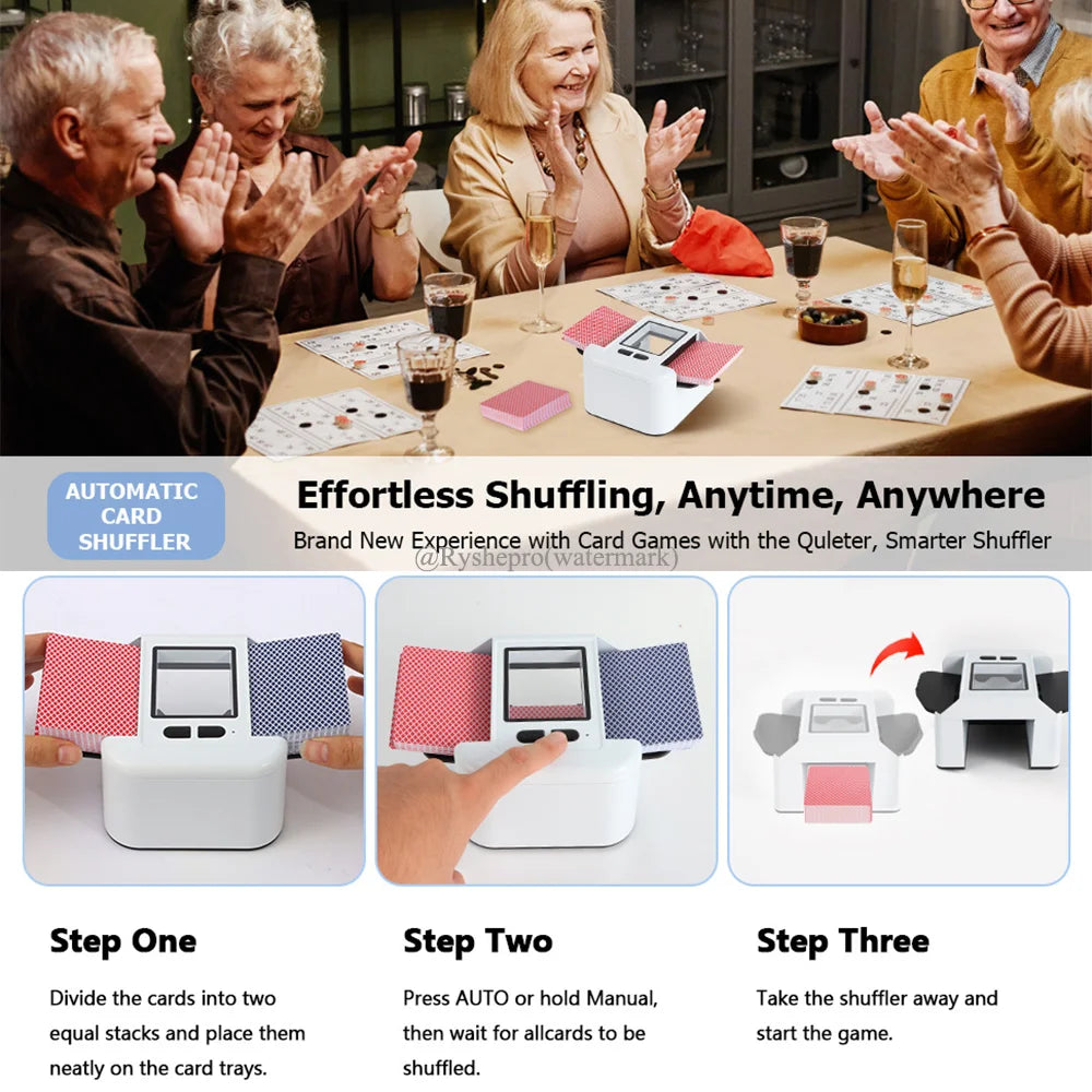 Automatic Card Shuffler Playing Card Dealer Shuffling Machine Casino Card Shuffler for UNO Blackjack Texas Hold'em Poker Card