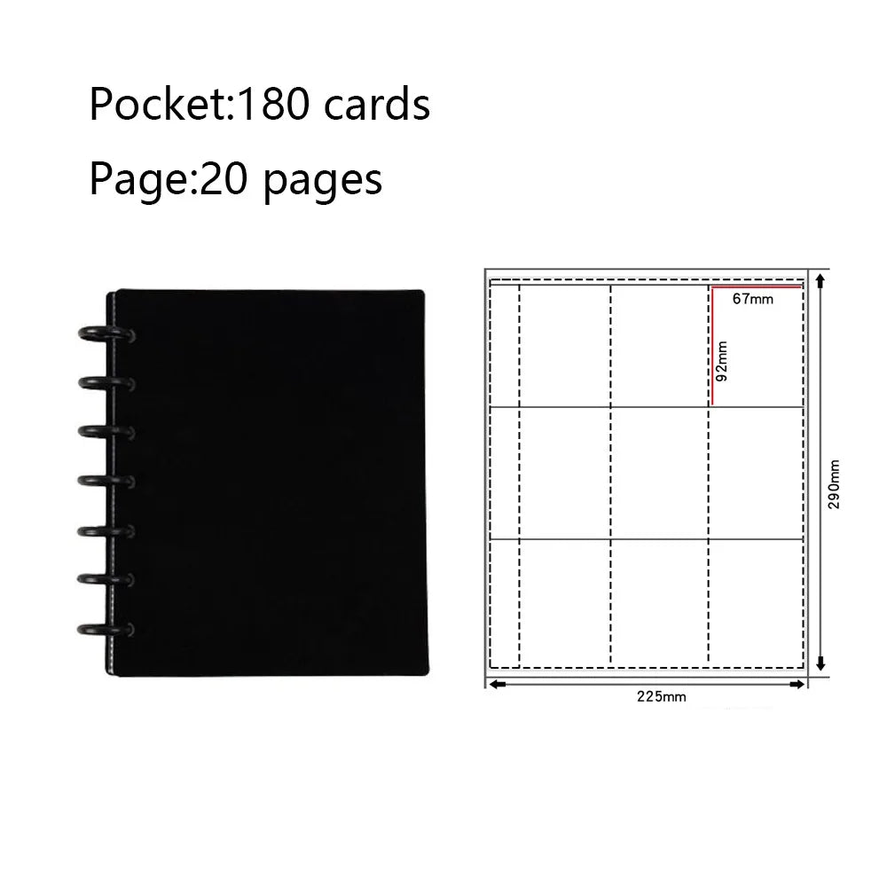 Multi-pockets 3 Inch Photo Album INS Style Idol Cards Collect Book Kpop Card Holder Loose-leaf Binder Photocard Holder - Blac