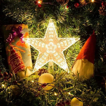 15cm Christmas Tree Decoration Stars Warm White Lights Home Room Decor Shining Lamp Xmas Festival