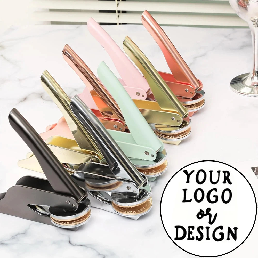 Personalized Book Embossers Stamp Custom Library Book Embosser with Name Logo Design Embossing Stamp Company Wedding Seals DI