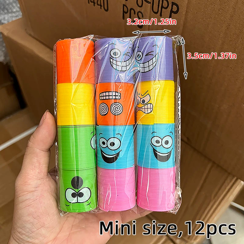 12/24 Rainbow Magic Springs Circle Toys Kids Birthday Party Favors Guests Giveaway Small Gifts Pinata Fillers Flexible Funny 